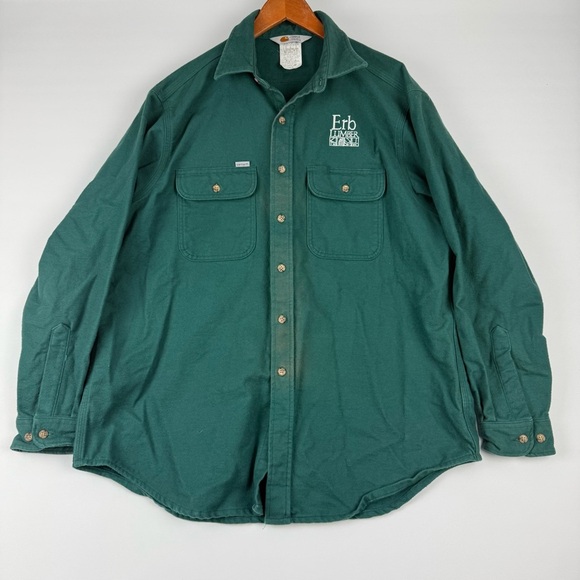 Vintage Carhartt Rugged Outdoor Wear Canvas Work Shirt Jacket – Green – Size XL - Picture 6 of 8